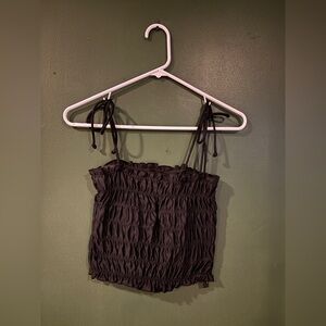 Black Smocked Women's Top